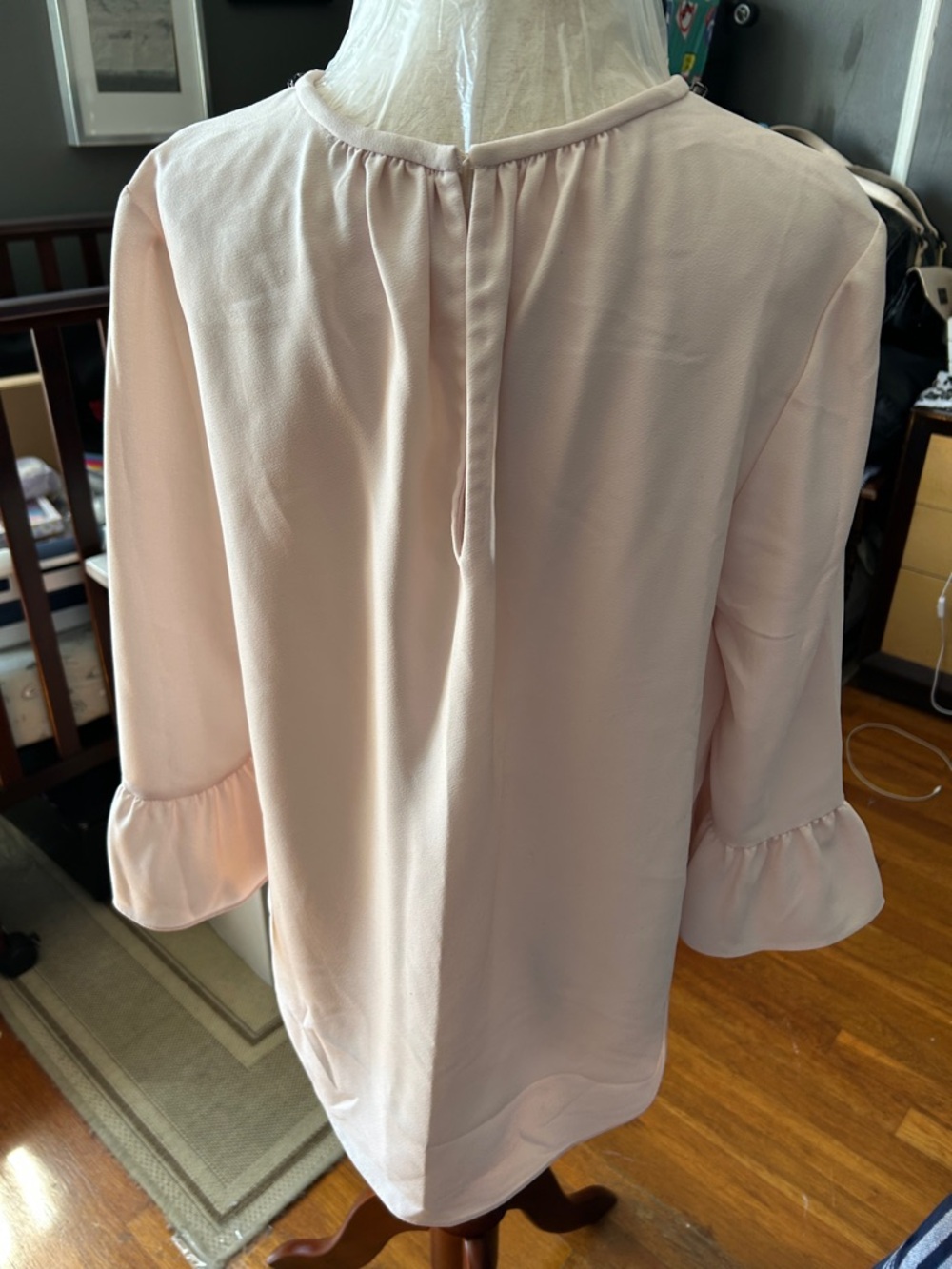 kate spade Blush Pink Embellished Neck Long-Sleeve Tunic size medium - Picture 4 of 4